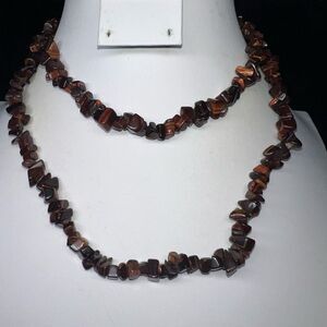 Tiger Eye Chip Chunky Boho Necklace